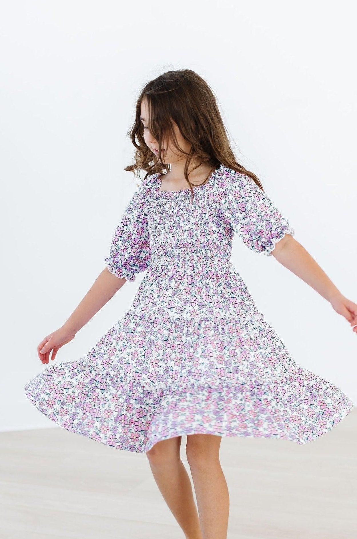 Lovely Lavender Smocked Ruffle Dress - Aaria Tees Aaria Tees