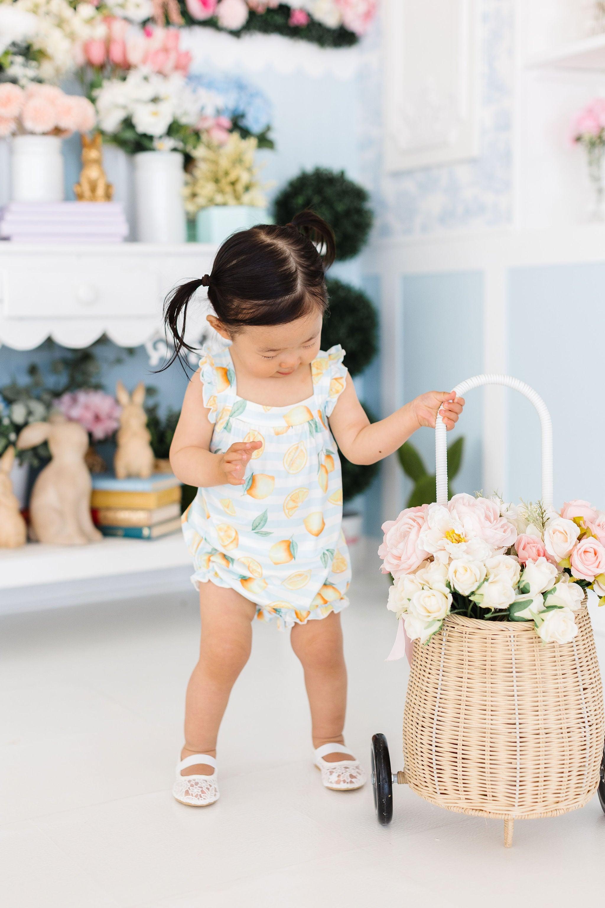 Lovely Lemons Ruffle Cross Back Romper - Aaria Tees Aaria Tees