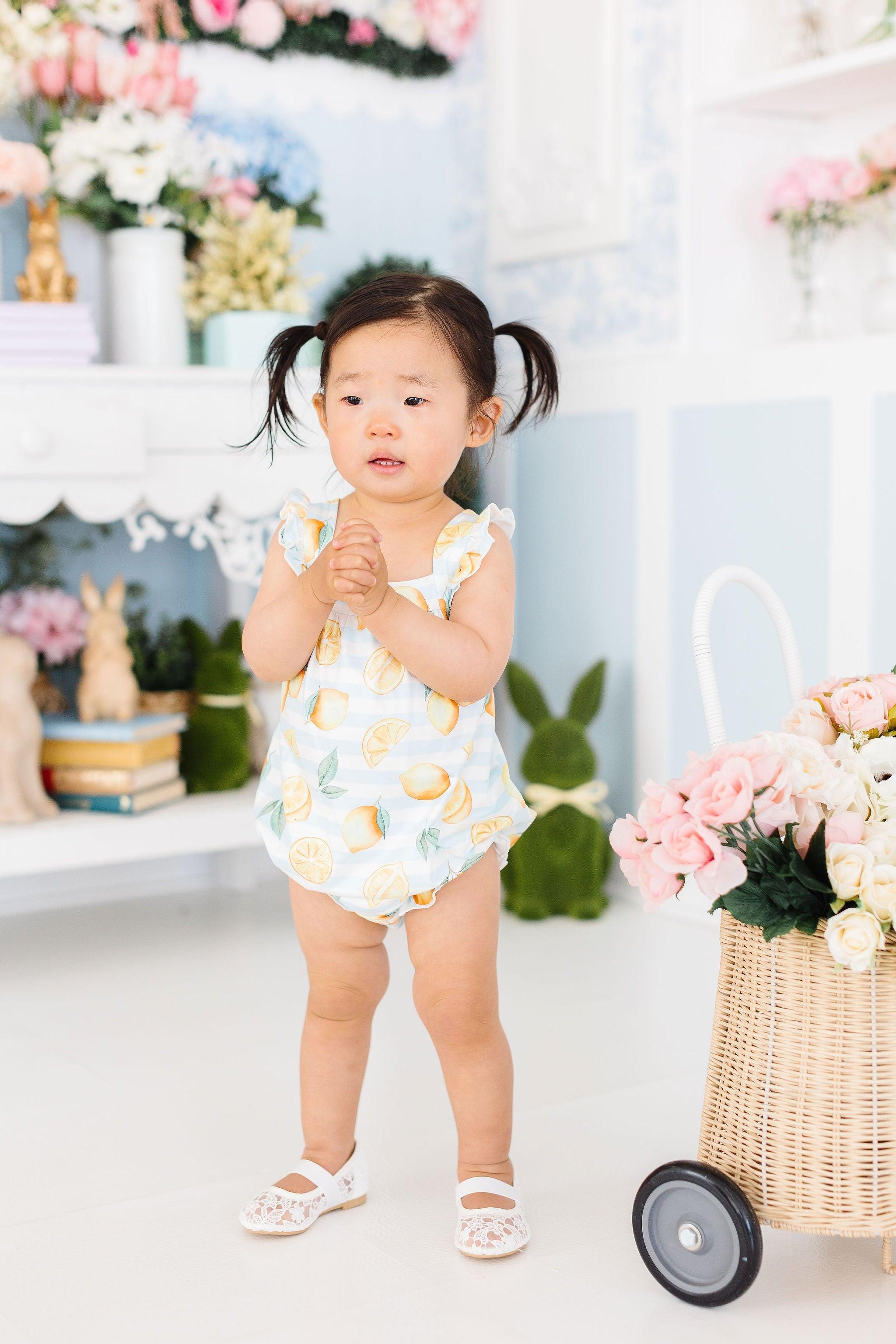 Lovely Lemons Ruffle Cross Back Romper - Aaria Tees Aaria Tees
