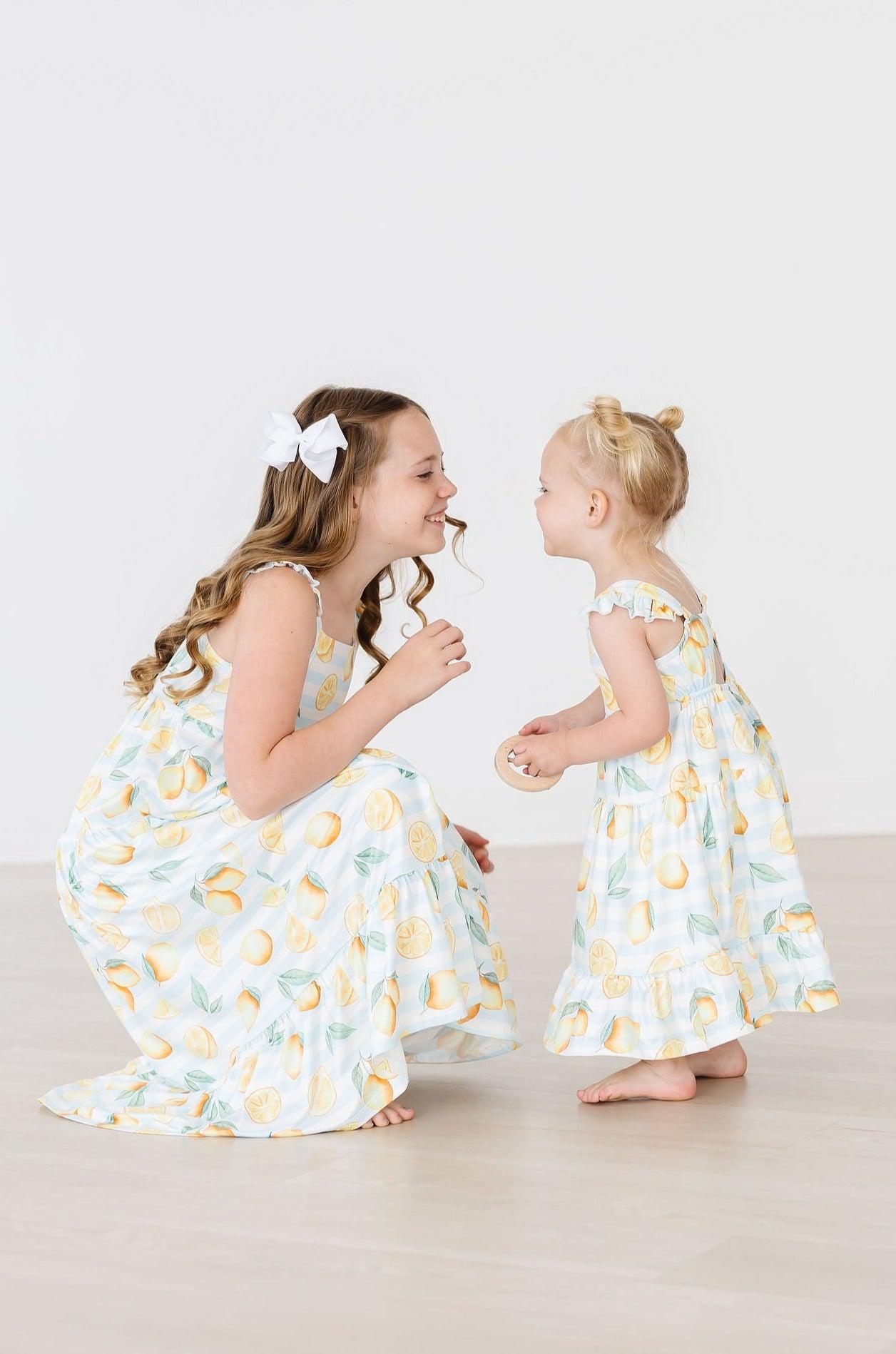 Lovely Lemons Ruffle Maxi Dress - Aaria Tees Aaria Tees