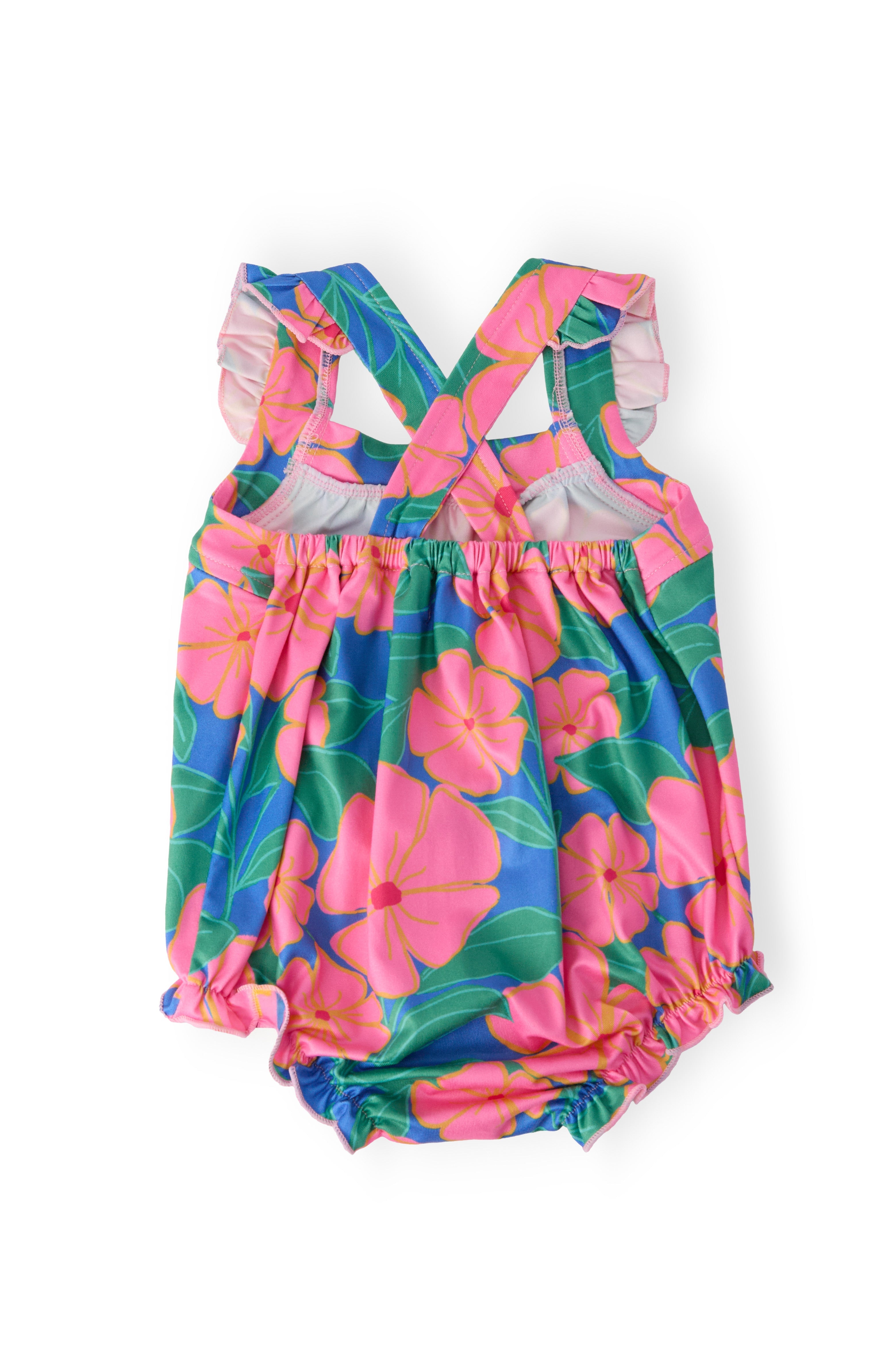 Luau Floral Cross Back Romper - Aaria Tees Aaria Tees