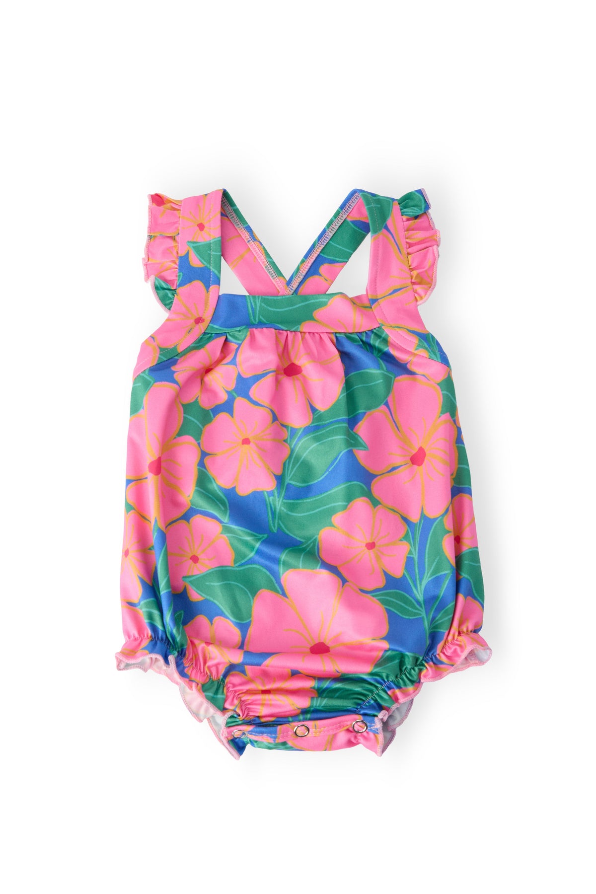 Luau Floral Cross Back Romper - Aaria Tees