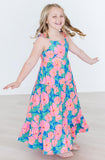 Luau Floral Ruffle Maxi Dress - Aaria Tees Aaria Tees