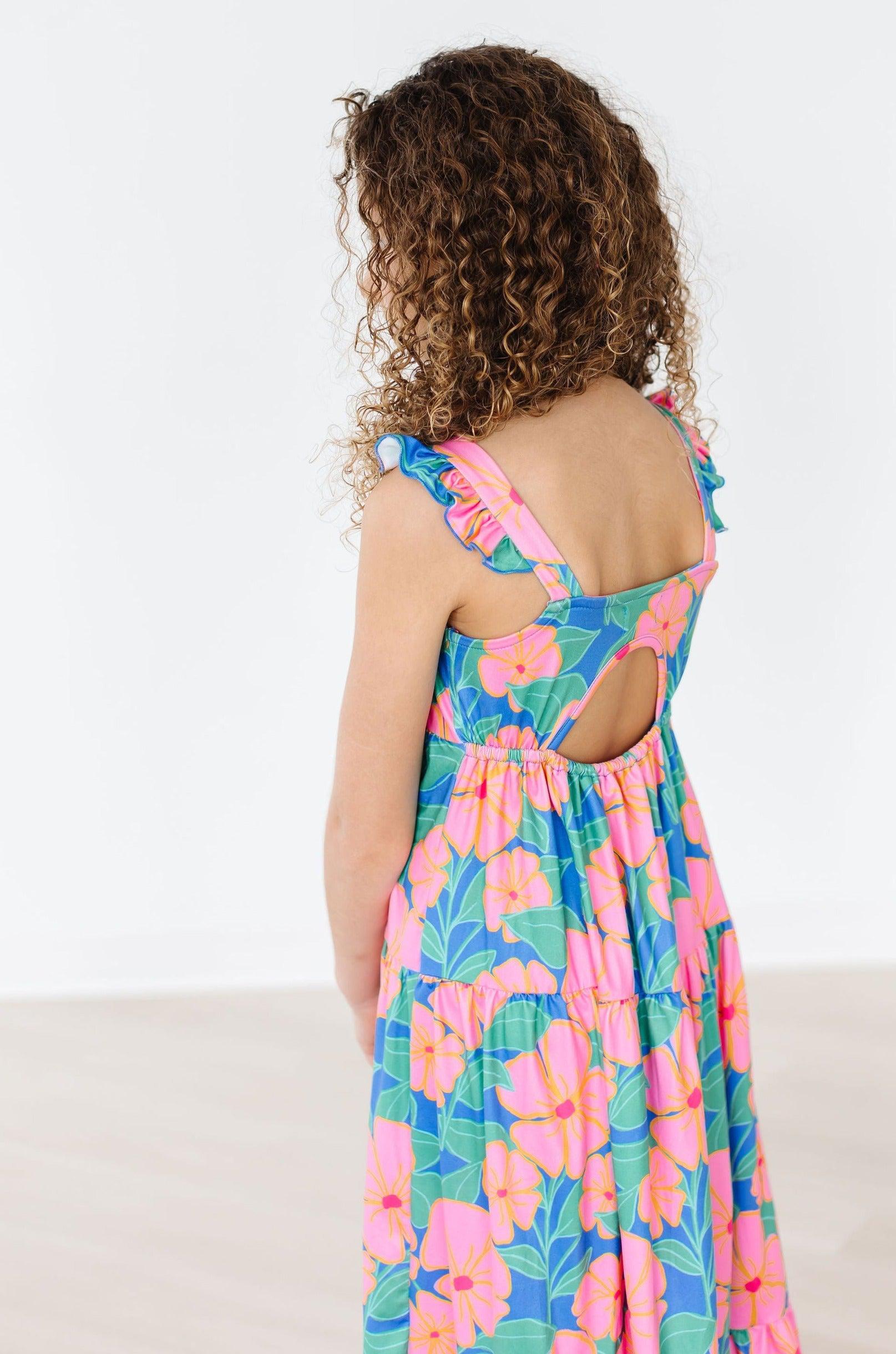 Luau Floral Ruffle Maxi Dress - Aaria Tees Aaria Tees