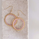 Rose Quartz Halo Earrings Aaria Tees