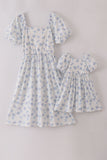 Blue seashell bow mom&me dress - Aaria Tees Aaria Tees