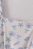 Blue seashell bow mom&me dress - Aaria Tees Aaria Tees