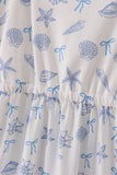 Blue seashell bow mom&me dress - Aaria Tees Aaria Tees