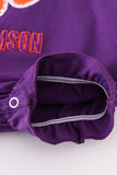 Purple I love clemson applique ruffle bubble - Aaria Tees Aaria Tees