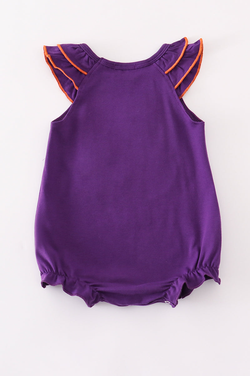 Purple I love clemson applique ruffle bubble - Aaria Tees Aaria Tees