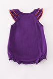Purple I love clemson applique ruffle bubble - Aaria Tees Aaria Tees