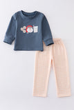 Santa  milk cookies applique boy set Aaria Tees