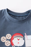 Santa  milk cookies applique boy set Aaria Tees