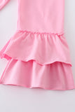 Floral print bunny embroidery smocked girl set Aaria Tees
