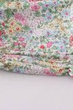 Floral print bunny embroidery smocked girl bubble - Aaria Tees Aaria Tees