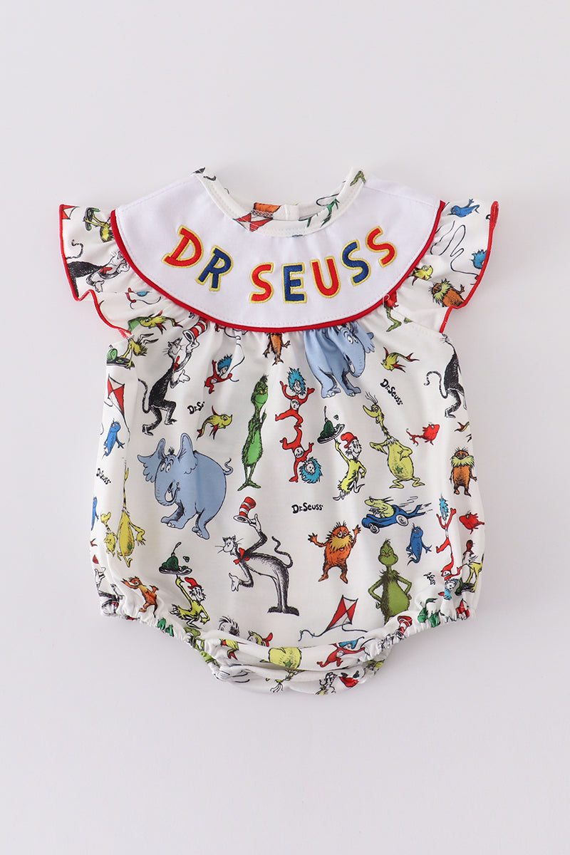 Dr.Seuss embroidery girl bubble - Aaria Tees