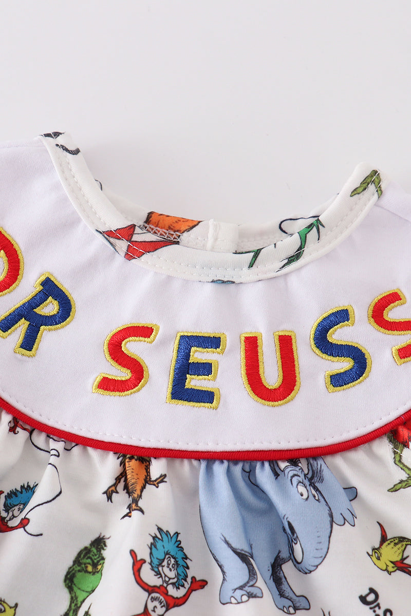 Dr.Seuss embroidery girl bubble - Aaria Tees Aaria Tees