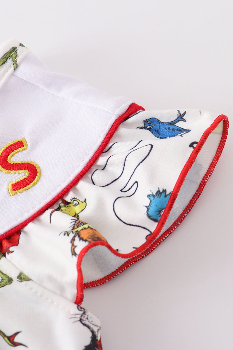 Dr.Seuss embroidery girl bubble - Aaria Tees Aaria Tees