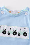 Blue tractor embroidery boy bubble Aaria Tees