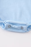 Blue tractor embroidery boy bubble Aaria Tees