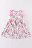 Pink Shell Embroidered Dress Aaria Tees