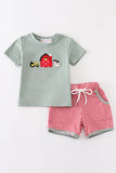 Green Farm French Knot Shorts Set Aaria Tees