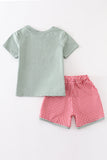 Green Farm French Knot Shorts Set Aaria Tees