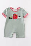 Green Farm French Knot Romper Aaria Tees