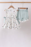 Green Duck Knit ruffle Set - Aaria Tees Aaria Tees