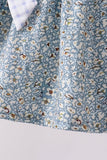 Floral puppy embroidery ruffle shorts set - Aaria Tees Aaria Tees