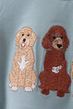 Blue gray Puppy embroidery bubble - Aaria Tees Aaria Tees