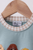 Blue gray Puppy embroidery bubble - Aaria Tees Aaria Tees