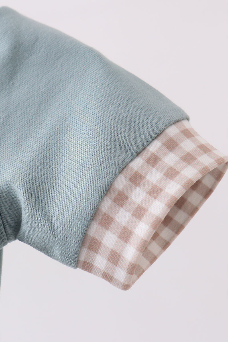 Blue gray Puppy embroidery bubble - Aaria Tees Aaria Tees