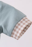 Blue gray Puppy embroidery bubble - Aaria Tees Aaria Tees