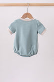 Blue gray Puppy embroidery bubble - Aaria Tees Aaria Tees