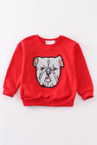 Red georgia bulldog sequin sweatshirt mom & me Aaria Tees
