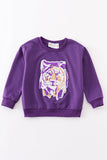 Purple LSU tiger sequin sweatshirt mom & me Aaria Tees