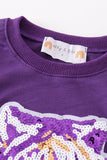 Purple LSU tiger sequin sweatshirt mom & me Aaria Tees