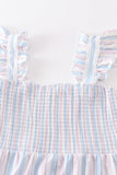 Crab french knot stripe smocked dress - Aaria Tees Aaria Tees