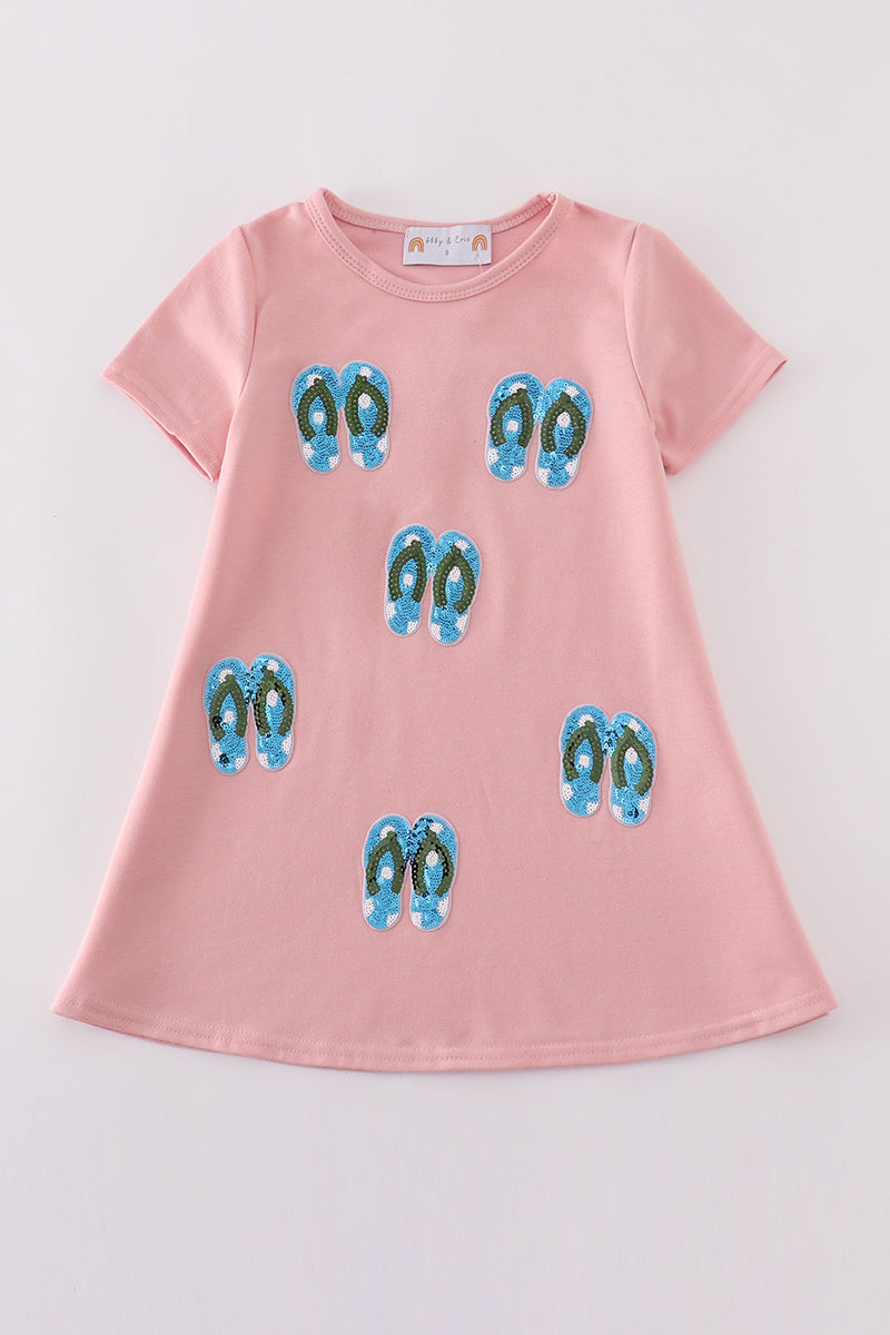 Teal slipper sequin mom&me dress - Aaria Tees Aaria Tees