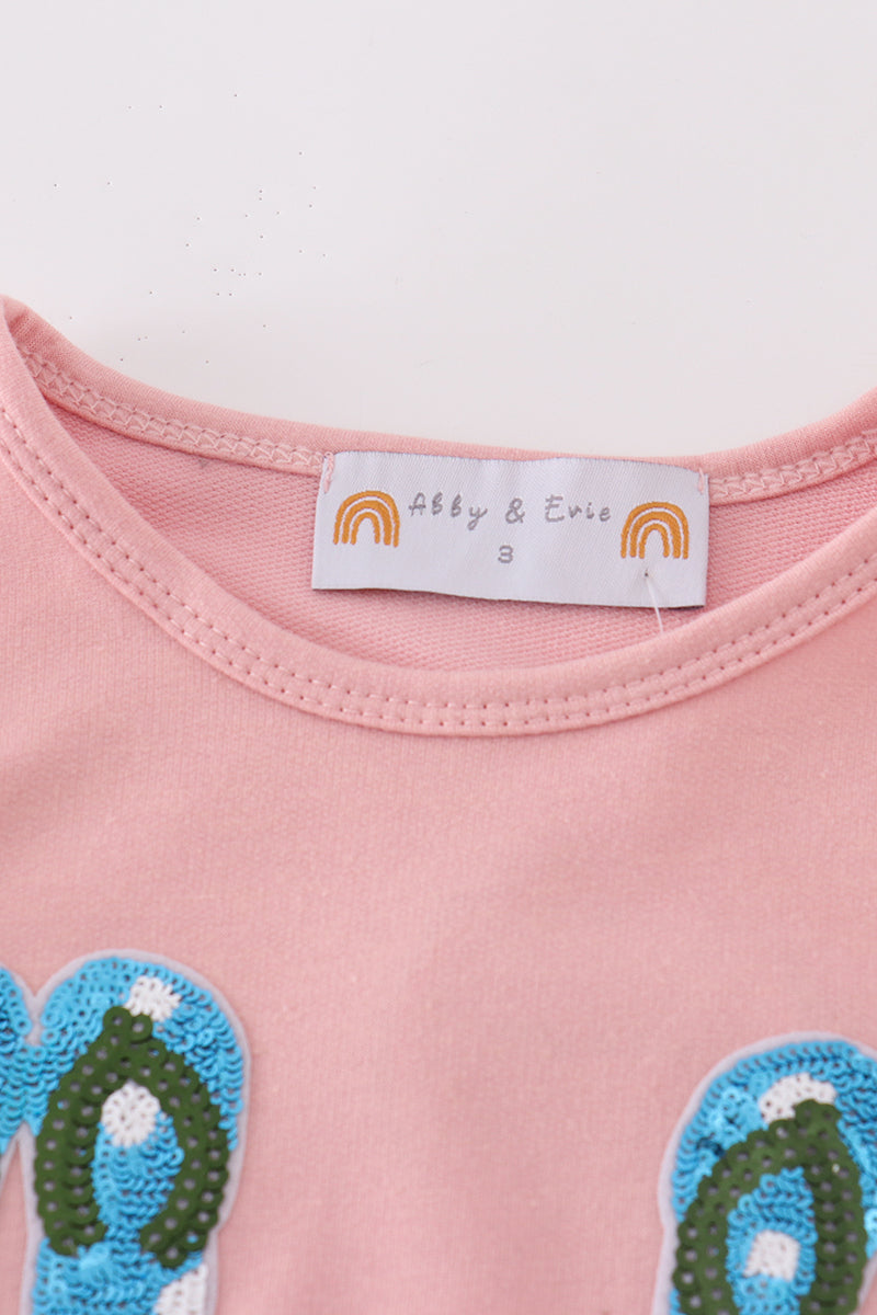 Teal slipper sequin mom&me dress - Aaria Tees Aaria Tees