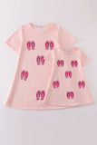 Pink slipper sequin mom&me dress - Aaria Tees Aaria Tees
