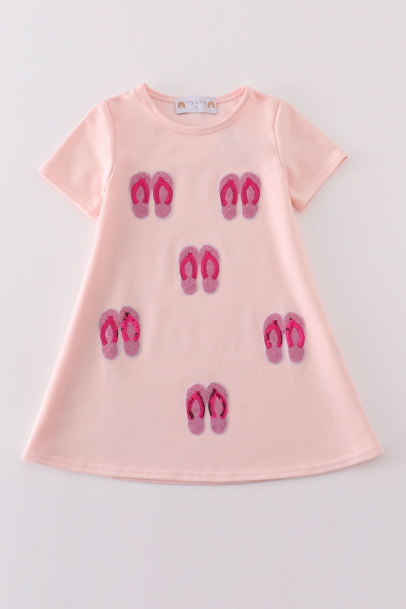 Pink slipper sequin mom&me dress - Aaria Tees Aaria Tees