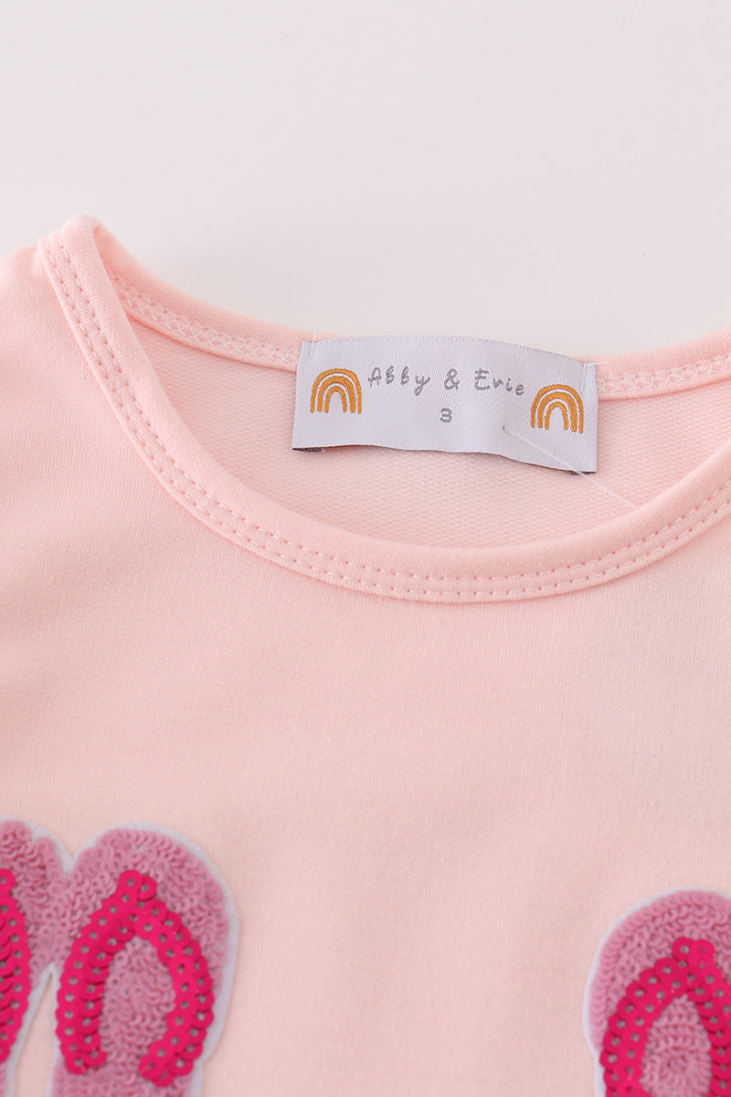 Pink slipper sequin mom&me dress - Aaria Tees Aaria Tees