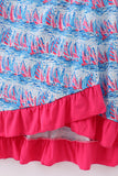 Blue sailboat serenade print mom&me dress - Aaria Tees Aaria Tees
