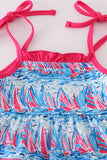 Blue sailboat serenade print mom&me dress - Aaria Tees Aaria Tees