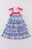 Blue sailboat serenade print mom&me dress - Aaria Tees Aaria Tees