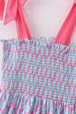 Blue ribbon lace charm smocked mom&me dress - Aaria Tees Aaria Tees
