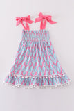 Blue ribbon lace charm smocked mom&me dress - Aaria Tees Aaria Tees