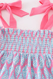 Blue ribbon lace charm smocked mom&me dress - Aaria Tees Aaria Tees